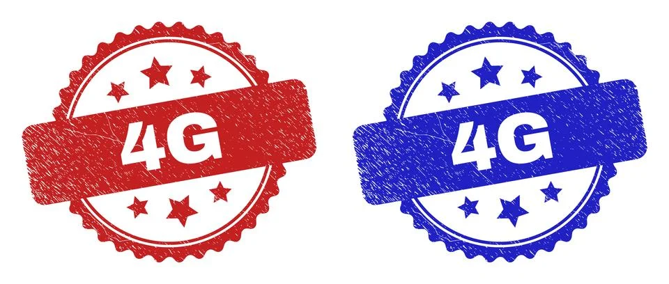 4G Rosette Stamp Seals Using Unclean Style 스톡 일러스트