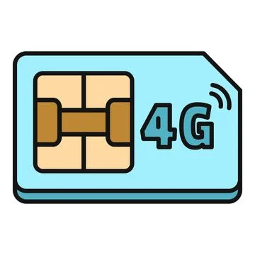 4g sim card enabling mobile data communication technology Stock Illustration