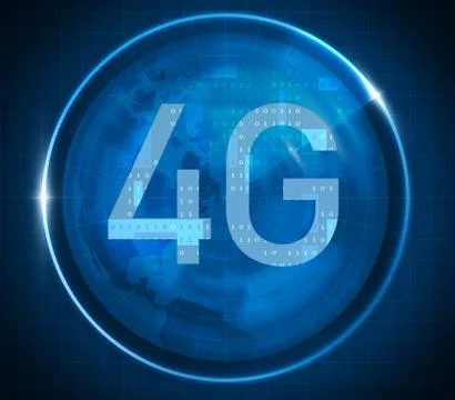 4G symbol on digital background Stock Illustration