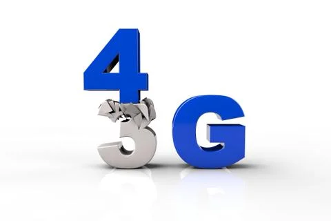 4g text falling and breaking a 3g text Stock Illustration