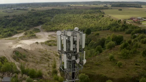 4G tower to provide communication to a small village Stock Footage 217356269