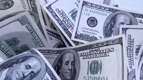 4k 100 dollar bills waving on the wind. Closeup. Stock Footage 160970422