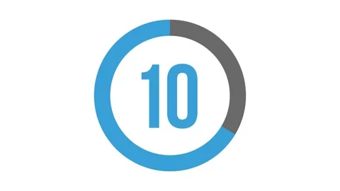 4k  15 second blue Countdown timer with white background Stock Footage 134933461