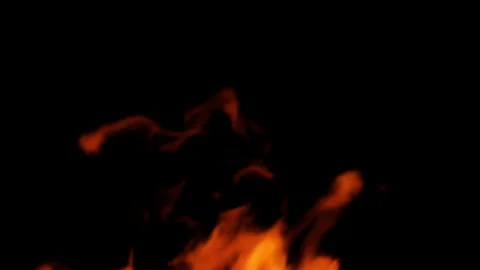 4k 150 Frames looping close-up fire black background Stock Footage 323887531