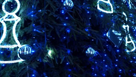 4K 2019 Christmas tree decorations close up Stock Footage 122233463