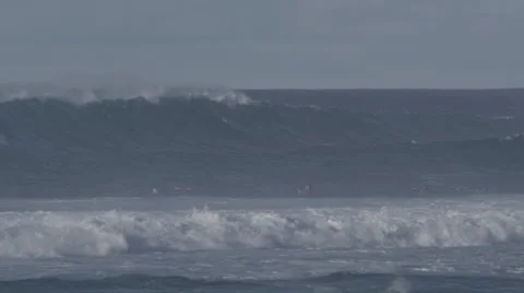 4K: 240FPS Big Waves Breaking In Pacific Ocean Stock Footage 65505154
