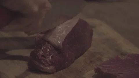 4k-24p. cooking meat steak Stock Footage