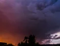 4K 24p Dramatic sunset colored sky day to night powerful lightning time lapse 4k or 4k+ Resolution