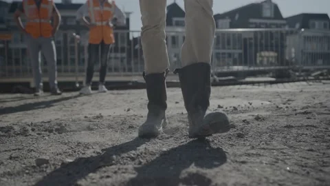 4K 25 fps slowmotion construction worker walking Stock Footage 171209710