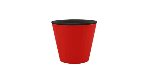 4K, 25p. Stop motion animation with colored flower pots. Changing the color of Video stock 153477000
