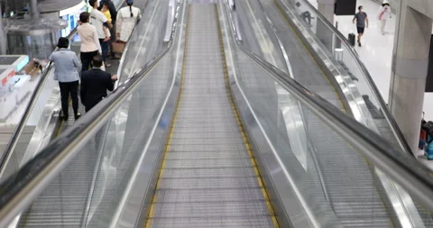 4K . 3 Automatic walkway . Stock Footage 229249529