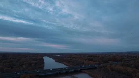 4k 30fps cloud and traffic over bridge hyperlapse Stock Footage 221581016