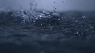 4K 30Fps, Heavy Rain On Water Surface, Slow Motion Stock Footage