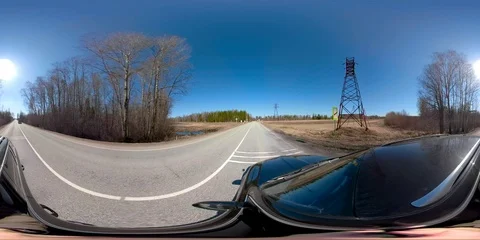 4K 360 VR 360VR of Going through the road in Tartu Estonia virtual reality Stock Footage 92154743