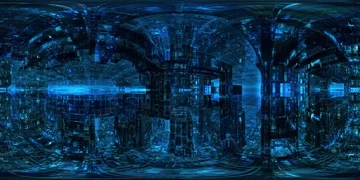 4K 360 Vr Cyberpunk Mainframe Matrix Color Stock Footage 85488279
