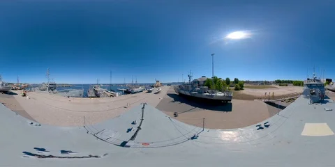 4K 360 VR immersive virtual reality panorama video of The seaplane harbou Stock Footage 90893300