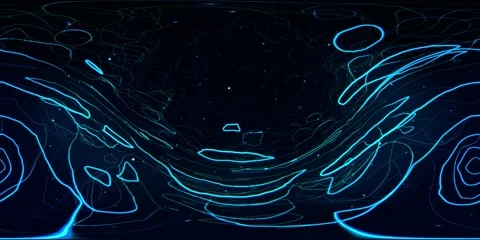 4K 360 Vr String Theory blue Stock Footage 133104954