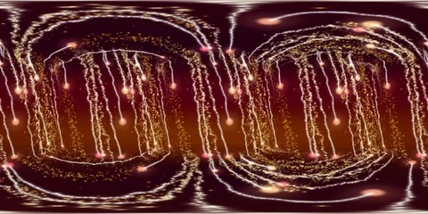 4K 360 VR video animation abstract background shining particles and light waves 스톡 동영상 105450800