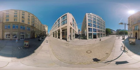 4K 360 VR video Germany  Dresden Prager street 스톡 동영상 113052689