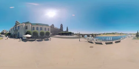4K 360 VR video Germany beautiful Dresden historical part architecture Vídeos de archivo 113054631