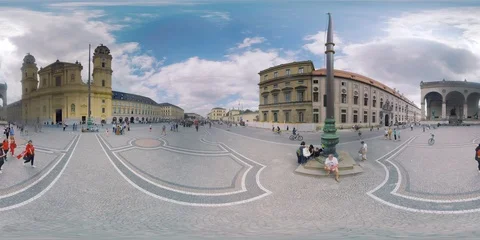 4K 360 VR video Germany Munich historical part architecture Odeonsplatz Video stock 113059101