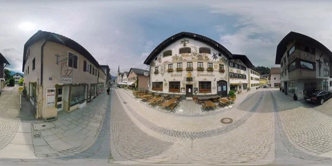4K 360 VR video Germany Garmisch-Partenkirchen mountain town at summer Vídeo Stock 113060818