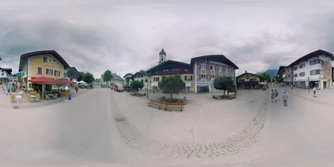 4K 360 VR video Germany Garmisch-Partenkirchen mountain town at summer Stockbeeldmateriaal 113060926