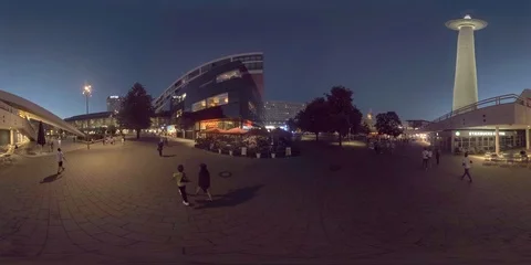 4K 360 VR video Germany Berlin Alexanderplatz at dusk Vídeos de archivo 113078506