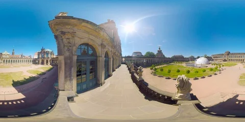 4K 360 VR video Germany beautiful Dresden architecture Zwinger Palace Vídeo Stock 113079565