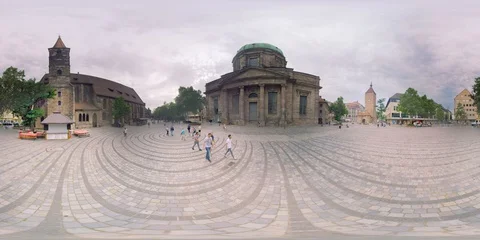 4K 360 VR video Germany Nuremberg historical part architecture Stock Footage 113080253