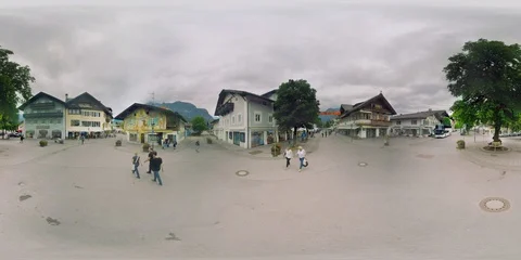 4K 360 VR video Germany Garmisch-Partenkirchen mountain town at summer Vídeo Stock 113081179