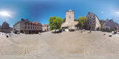 4K 360 VR video Germany Nuremberg historical part architecture 動画素材 113081523