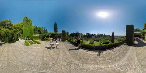 4K 360 VR video Granada Spain Alhambra fortress and Generalife gardens views Vídeos de archivo 105427980