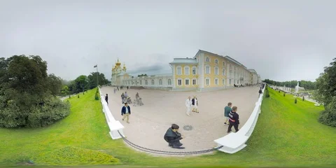 4K 360 VR video Peterhof parks and palaces historical architecture Russia Stockbeeldmateriaal 115478383