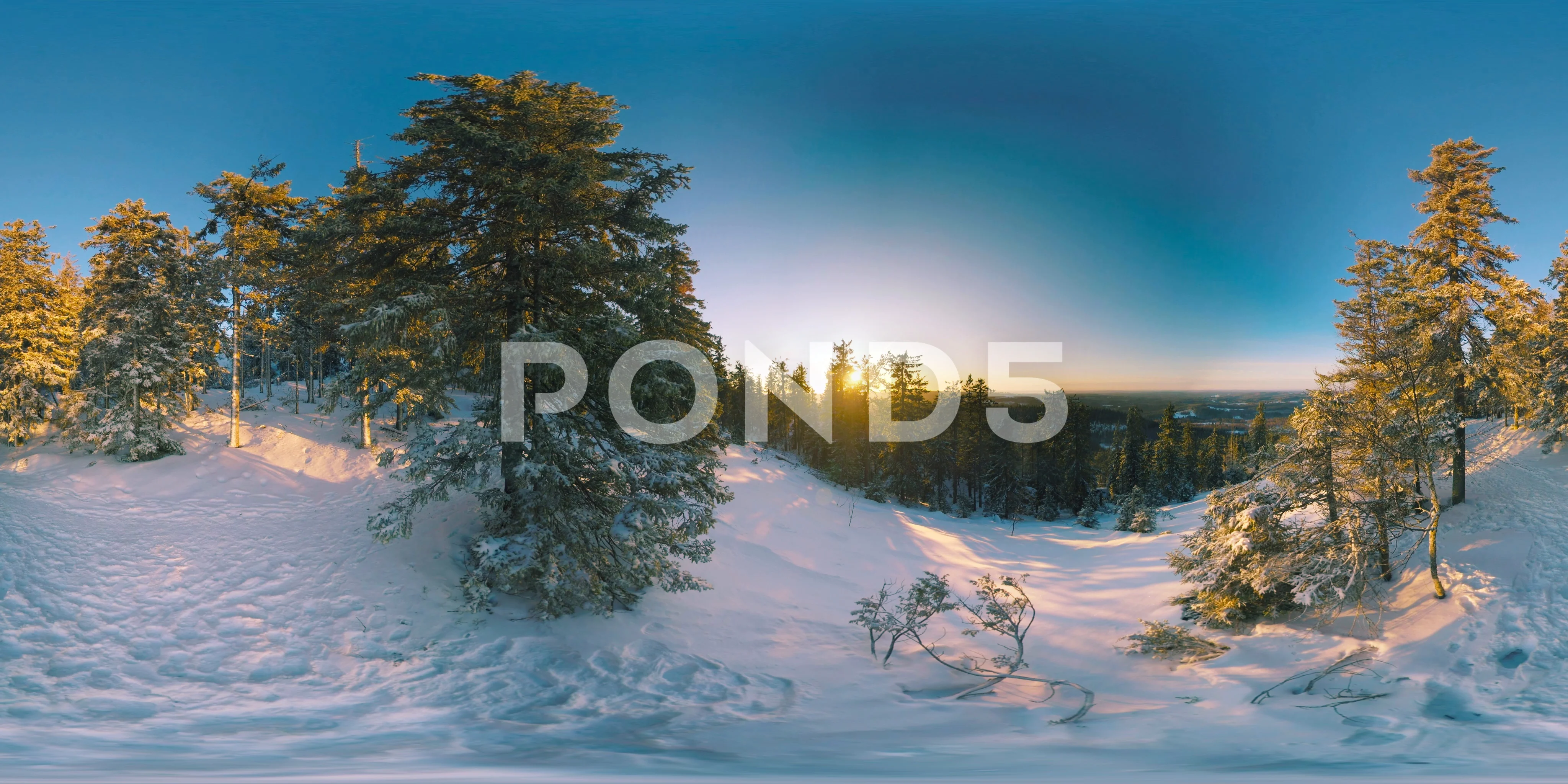 4K VR video winter nature nordic lan... Stock | Pond5