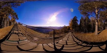 4K 360 VR virtual Reality of a beautiful mountain scene at the autumn time. Wild Stock Footage 86013859
