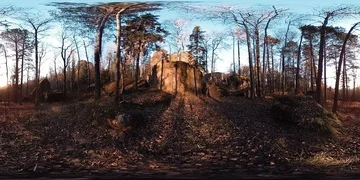 4K 360 VR virtual Reality of a beautiful mountain scene at the autumn time. Wild Stock Footage 86016361