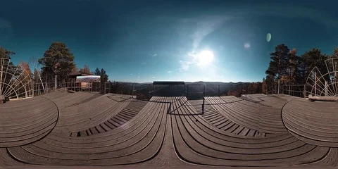 4K 360 VR virtual Reality of a beautiful mountain scene at the autumn time. Wild Stock Footage 86623823