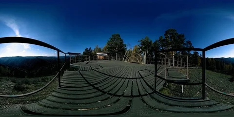 4K 360 VR virtual Reality of a beautiful mountain scene at the autumn time. Wild Stock Footage 86623892