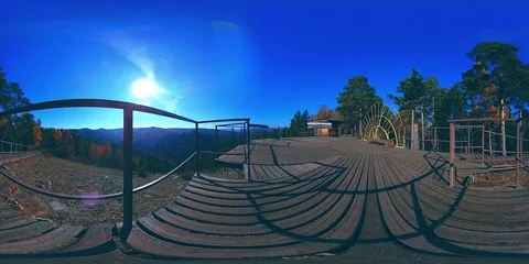 4K 360 VR virtual Reality of a beautiful mountain scene at the autumn time. Wild Stock Footage 86624014