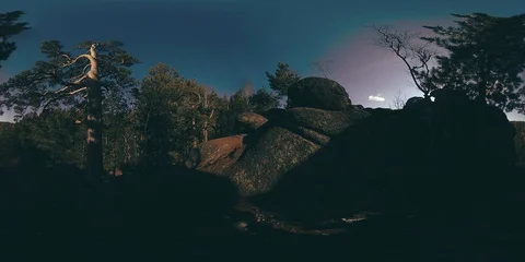 4K 360 VR virtual Reality of a beautiful mountain scene at the autumn time. Wild Stock Footage 87637199