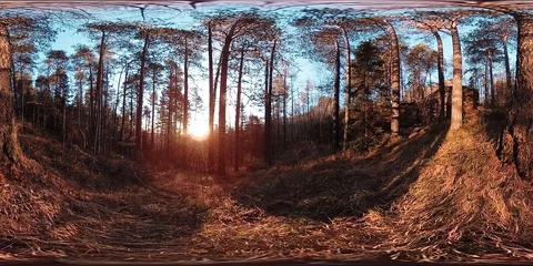4K 360 VR virtual Reality of a beautiful mountain scene at the autumn time. Wild Stock Footage 87638312