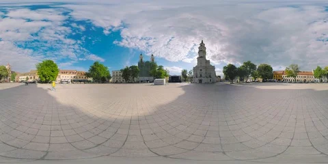 4K 360VR video Lithuania Kaunas Townhall and Townhall Square. Video stock 106186038
