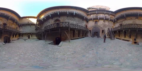 4K 360VR video Lithuania Trakai castle on island. Vídeos de archivo 106185461