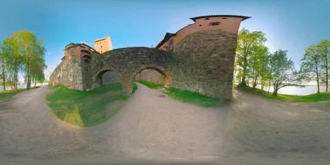 4K 360VR video Lithuania Trakai castle on island. 스톡 동영상 106185752
