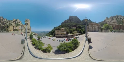 4K 360VR video Mountain convent Montserrat near Barcelona Catalonia Spain Video stock 105855248