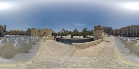 4K 360VR video, Spain architecture landmarks Elche old town views 360 vr. 스톡 동영상 105852540