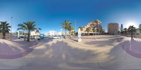 4K 360VR video, Spain La Manga unique sea foreland resort views. Vídeos de archivo 105853362