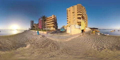 4K 360VR video, Spain La Manga unique sea foreland resort views. 스톡 동영상 105853479