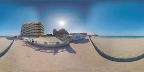 4K 360Vr Video Spain La Manga Unique Sea Foreland Resort Views Stock Footage 113083339